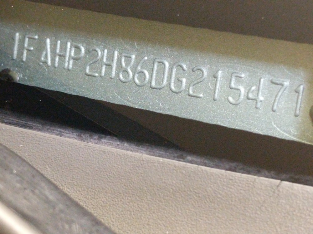 2013 Ford Taurus - VIN Plate