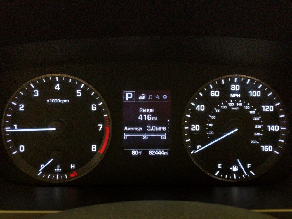 2017 Hyundai Sonata - Odometer Close Up