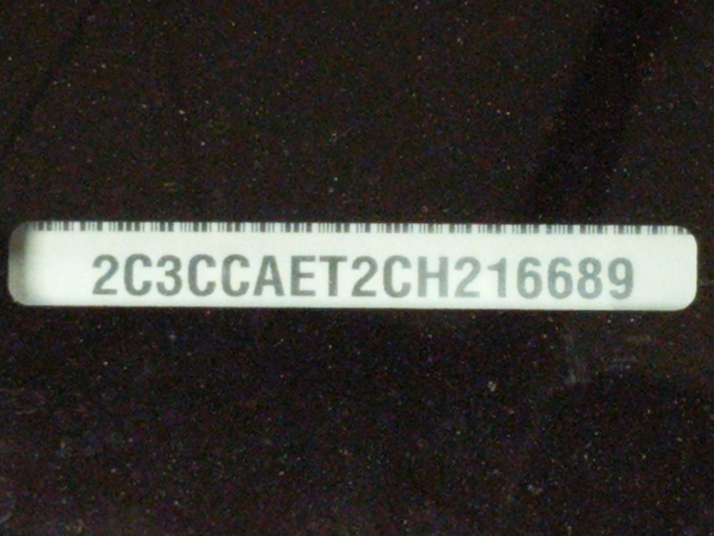 2012 Chrysler 300 - VIN Plate
