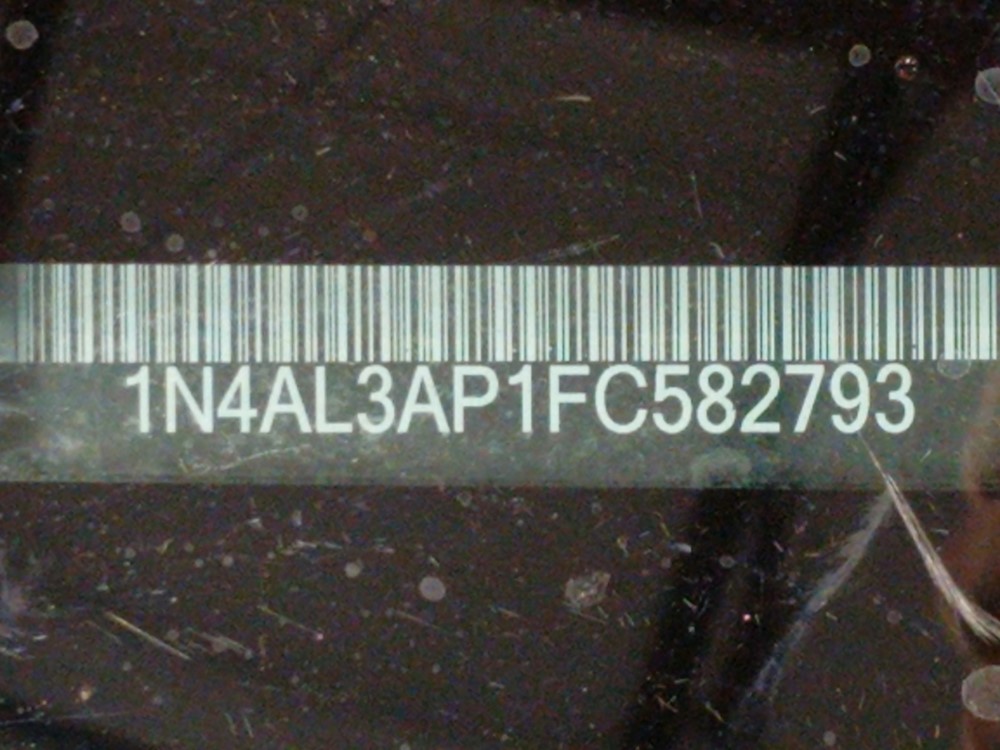 2015 Nissan Altima - VIN Plate