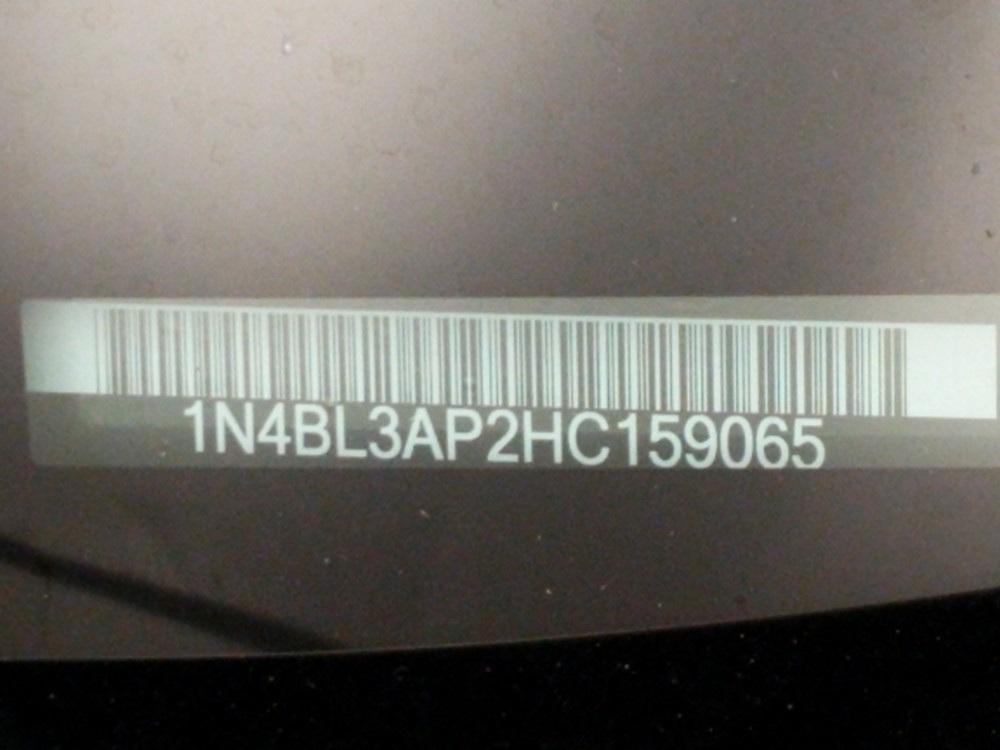 2017 Nissan Altima - VIN Plate