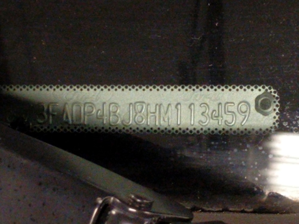 2017 Ford Fiesta - VIN Plate