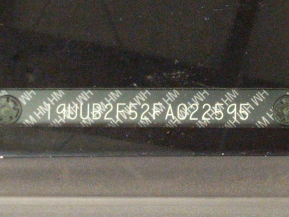 2015 Acura TLX - VIN Plate