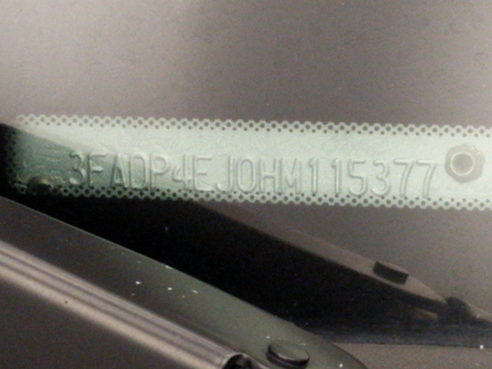 2017 Ford Fiesta - VIN Plate
