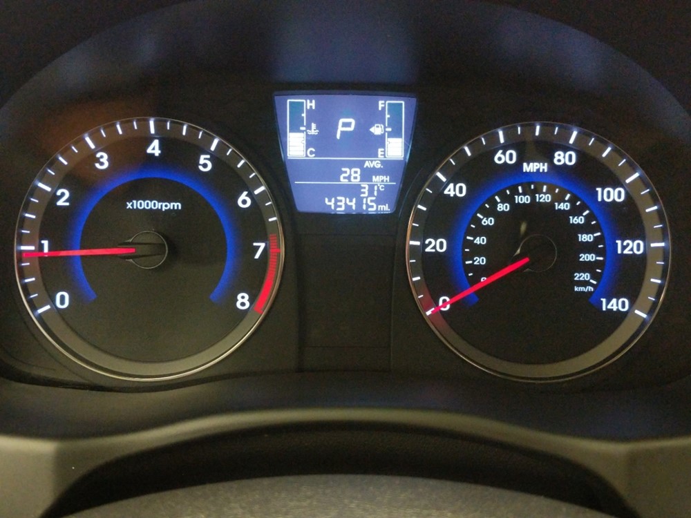2017 Hyundai Accent - Odometer Close Up