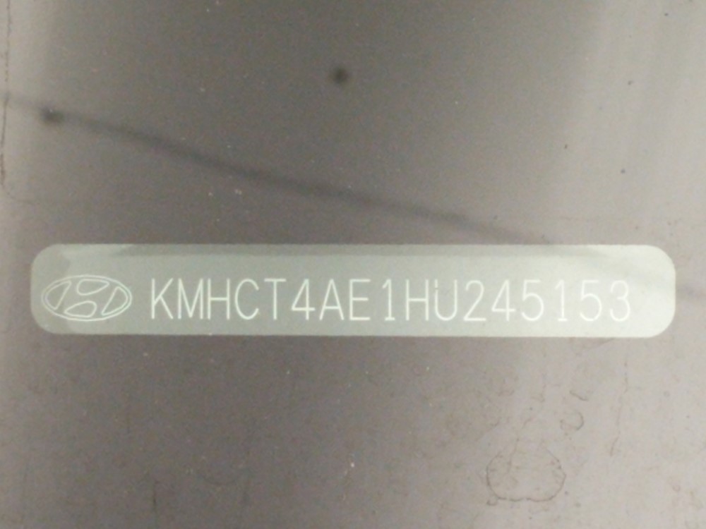 2017 Hyundai Accent - VIN Plate