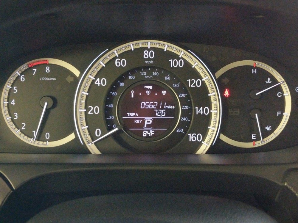 2015 Honda Accord - Odometer Close Up