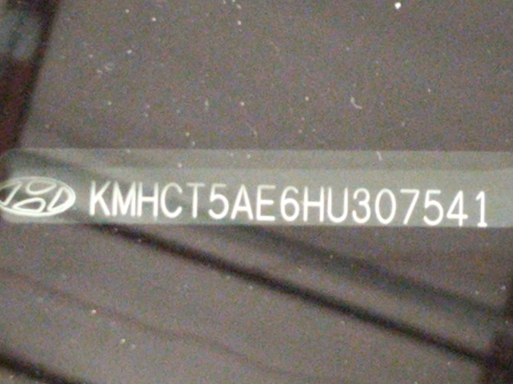 2017 Hyundai Accent - VIN Plate