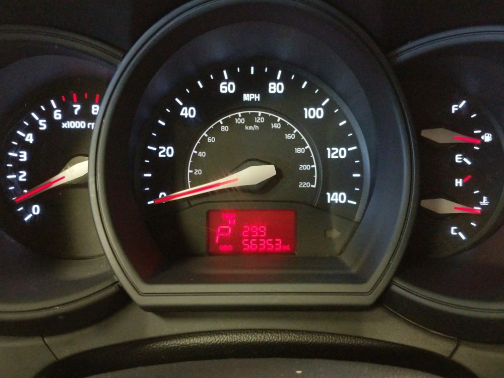2015 Kia Rio - Odometer Close Up