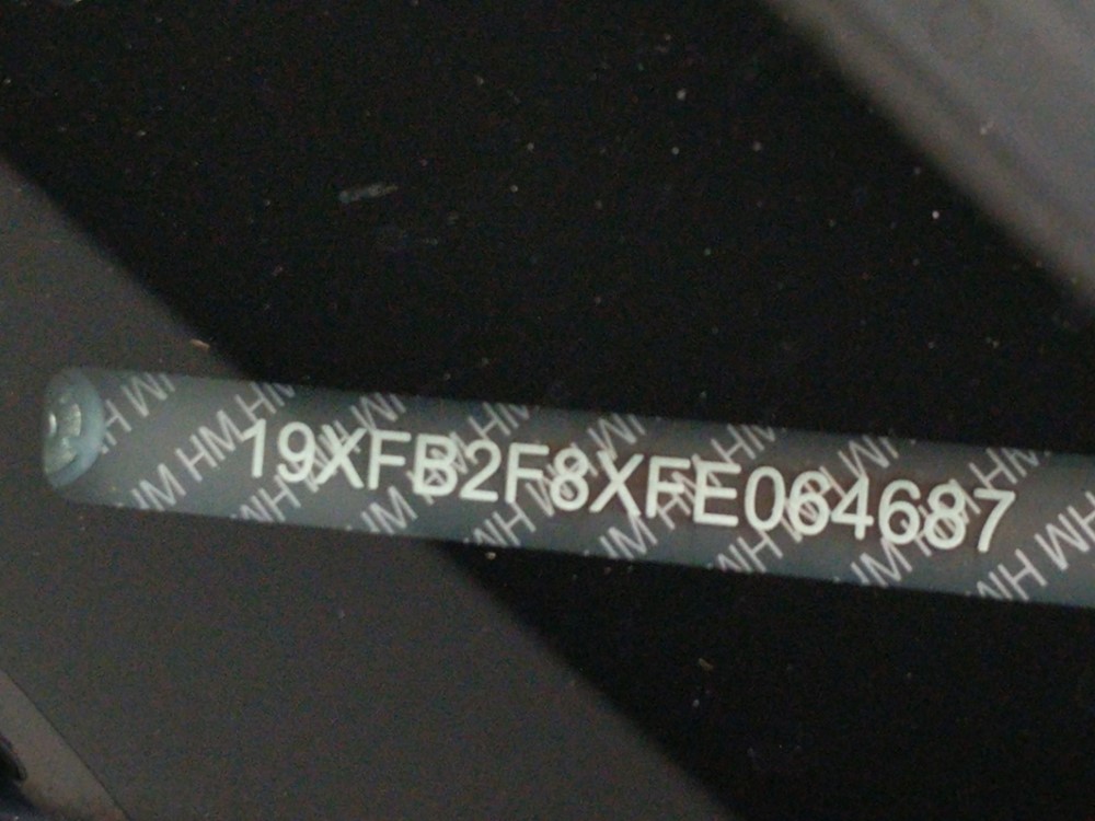 2015 Honda Civic - VIN Plate