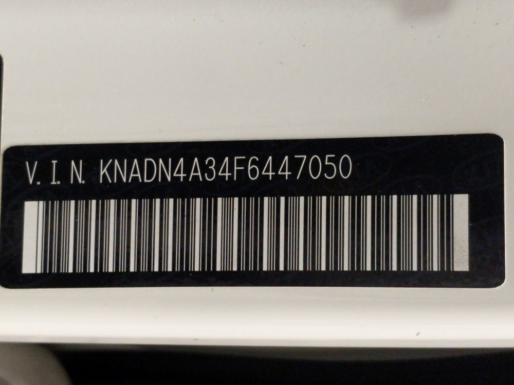 2015 Kia Rio - VIN Plate