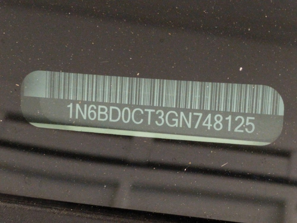 2016 Nissan Frontier - VIN Plate