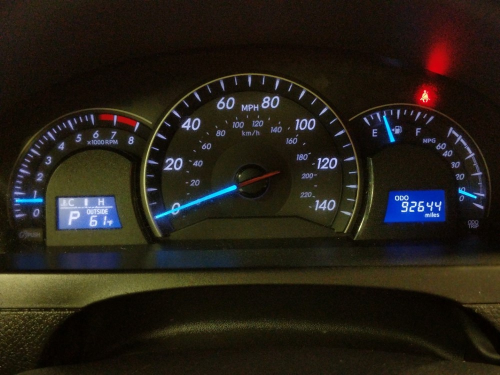 2012 Toyota Camry - Odometer Close Up