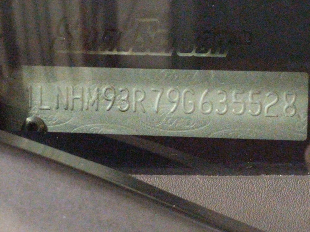 2009 Lincoln MKS - VIN Plate