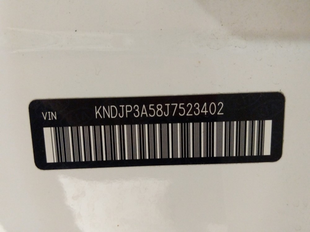 2018 Kia Soul - VIN Plate
