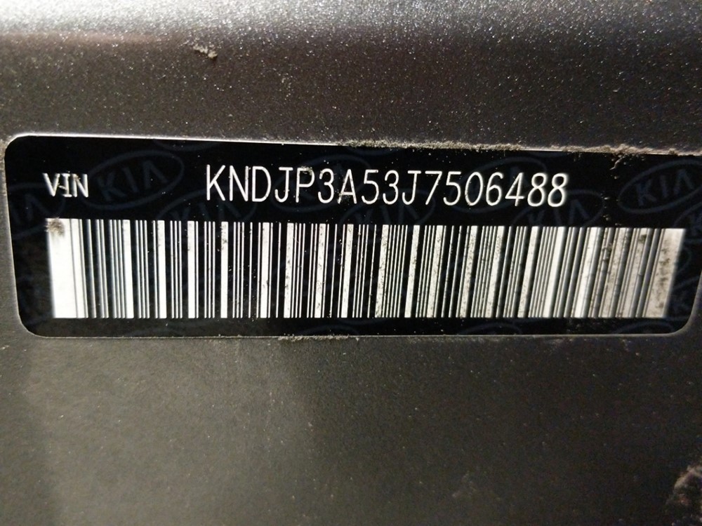 2018 Kia Soul - VIN Plate