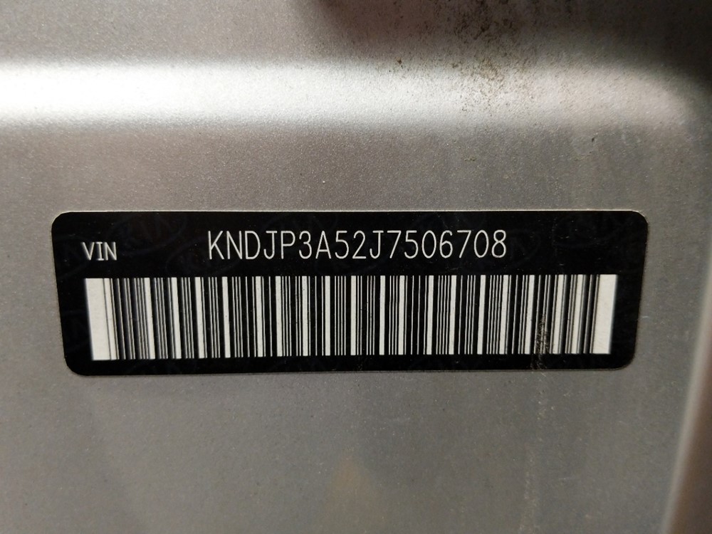 2018 Kia Soul - VIN Plate