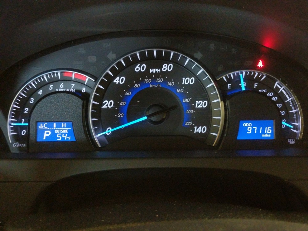 2012 Toyota Camry - Odometer Close Up