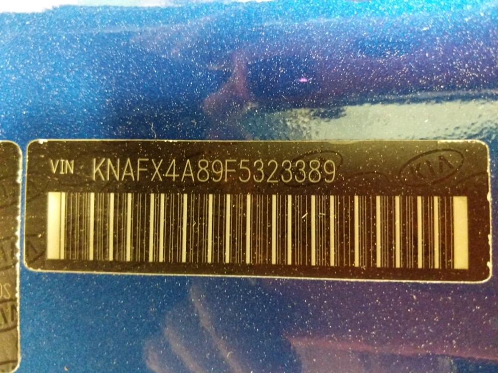 2015 Kia Forte - VIN Plate