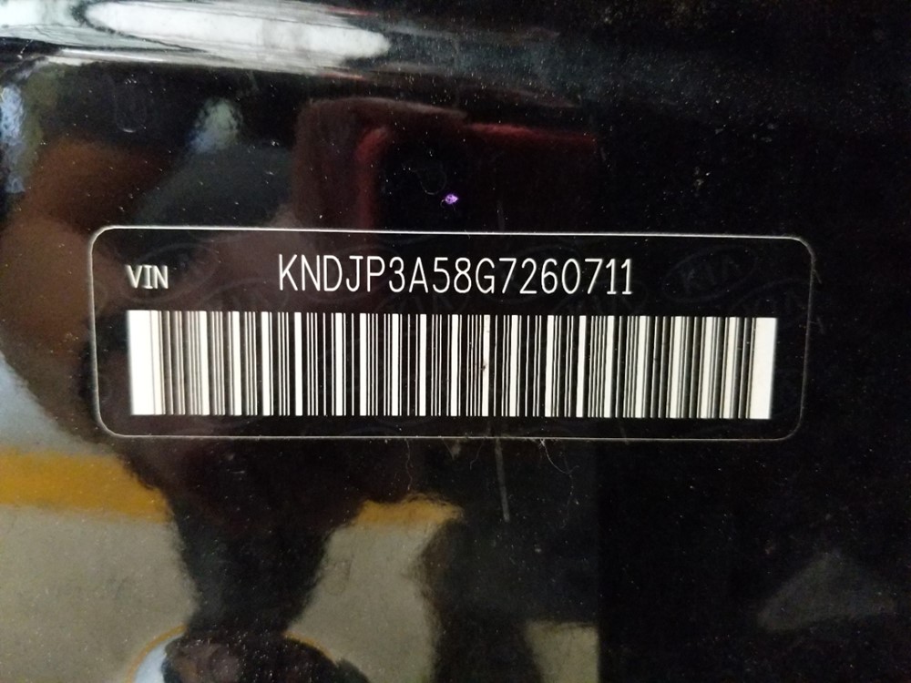 2016 Kia Soul - VIN Plate
