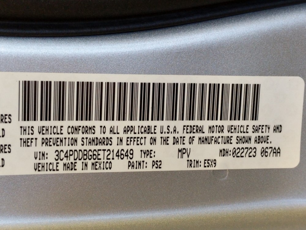 2014 Dodge Journey - VIN Plate