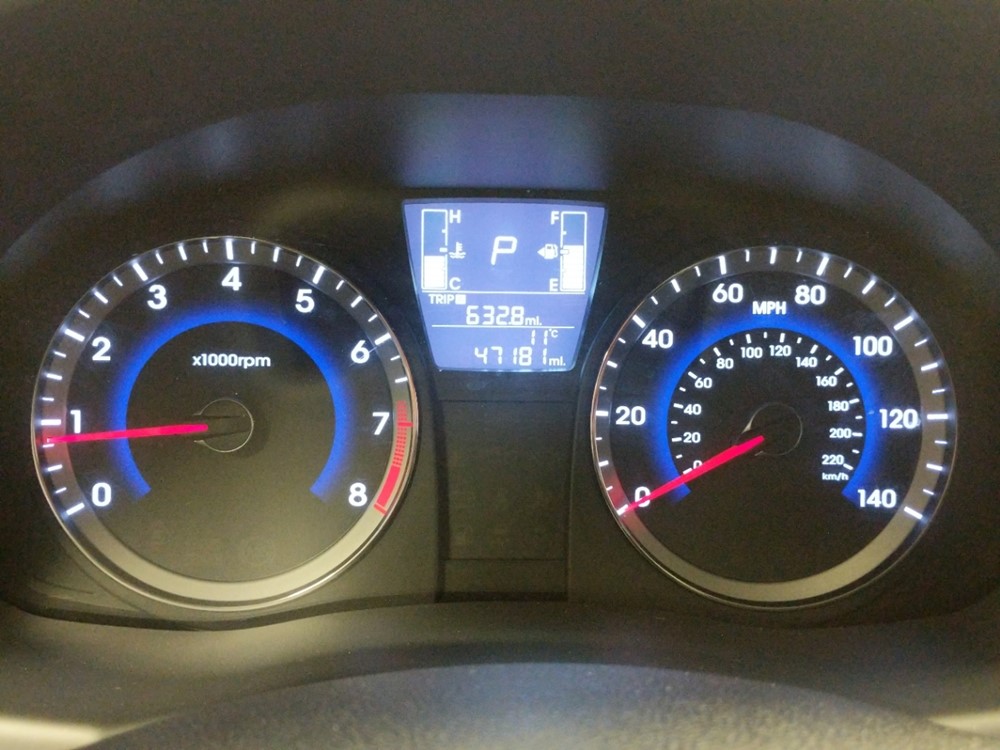 2017 Hyundai Accent - Odometer Close Up