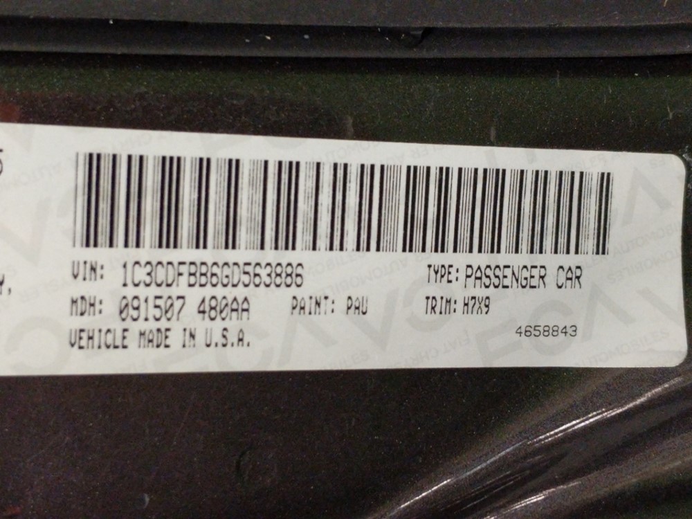 2016 Dodge Dart - VIN Plate