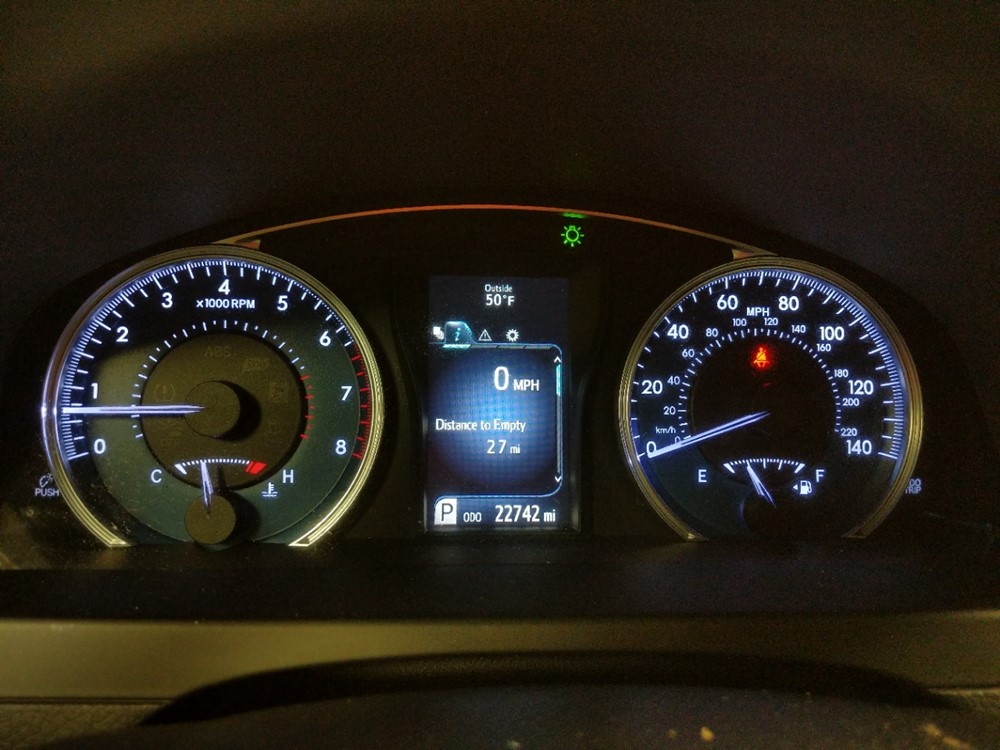 2016 Toyota Camry - Odometer Close Up