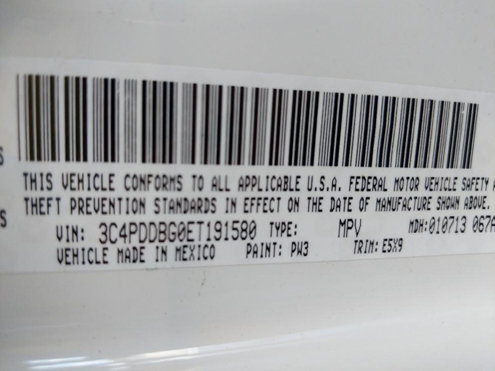 2014 Dodge Journey - VIN Plate