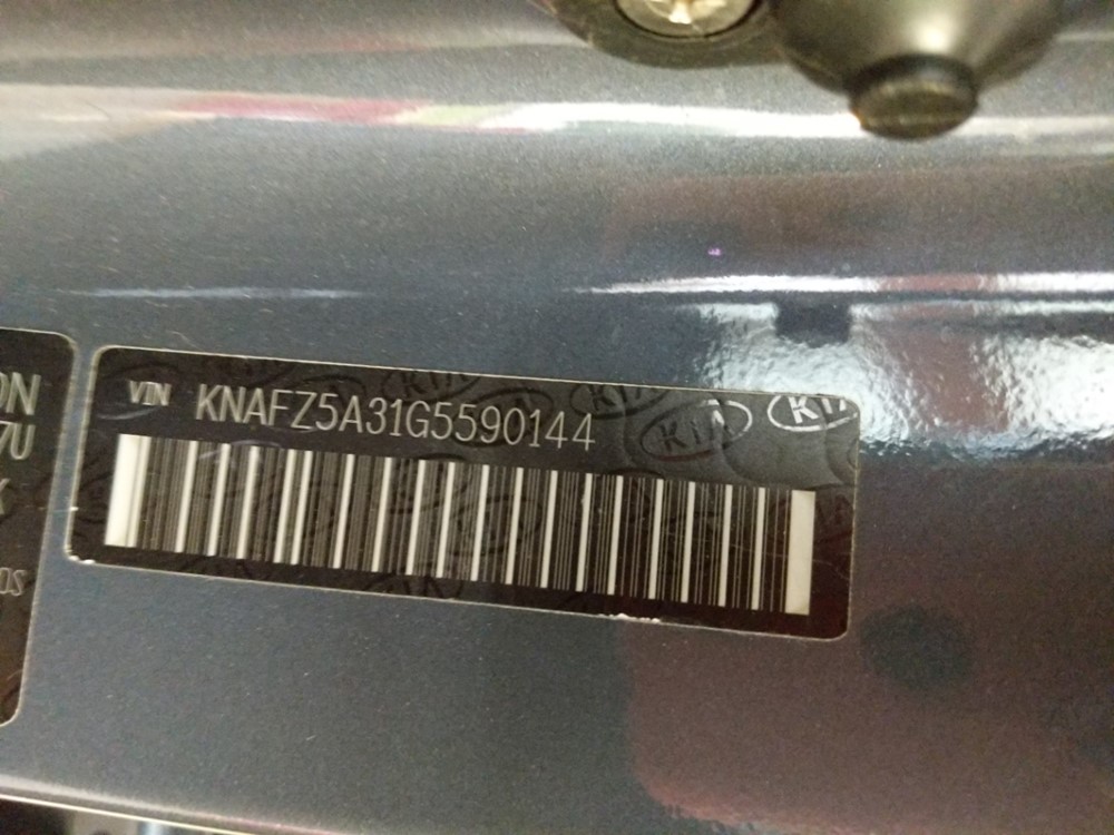 2016 Kia Forte5 - VIN Plate