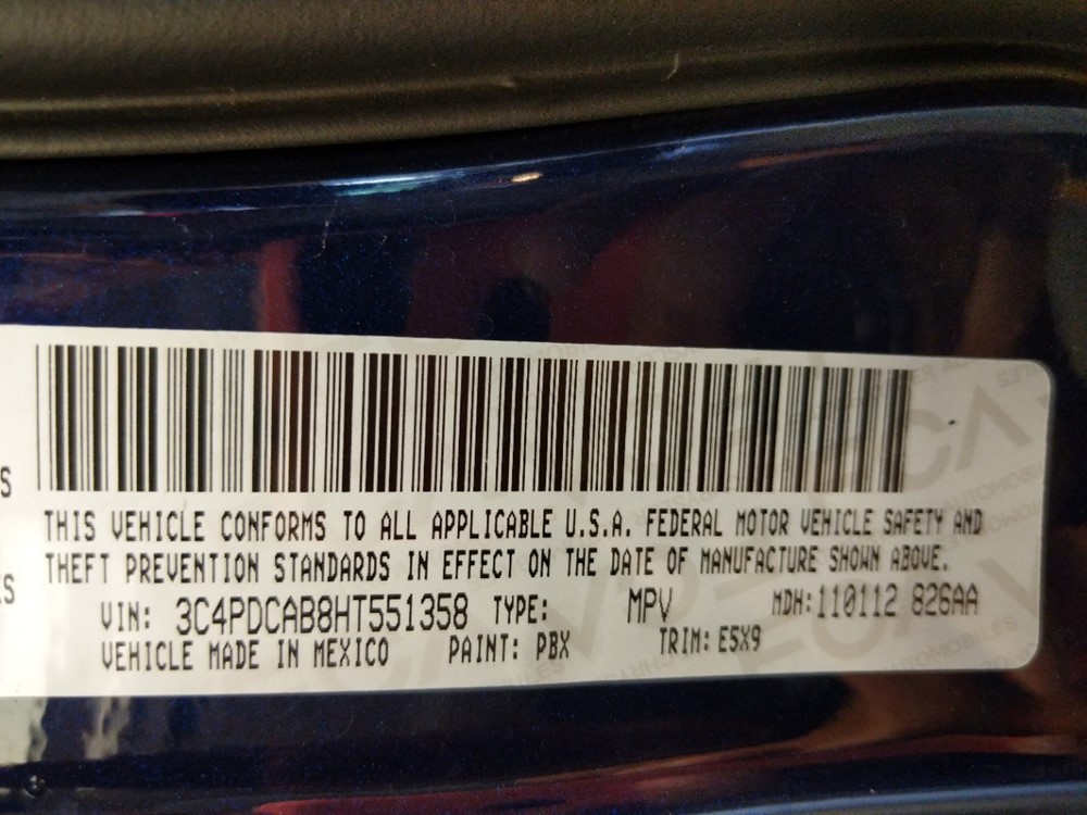 2017 Dodge Journey - VIN Plate