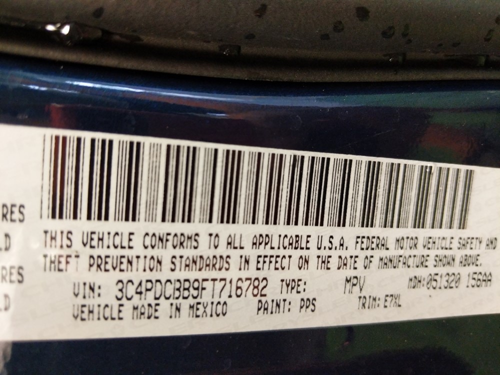 2015 Dodge Journey - VIN Plate