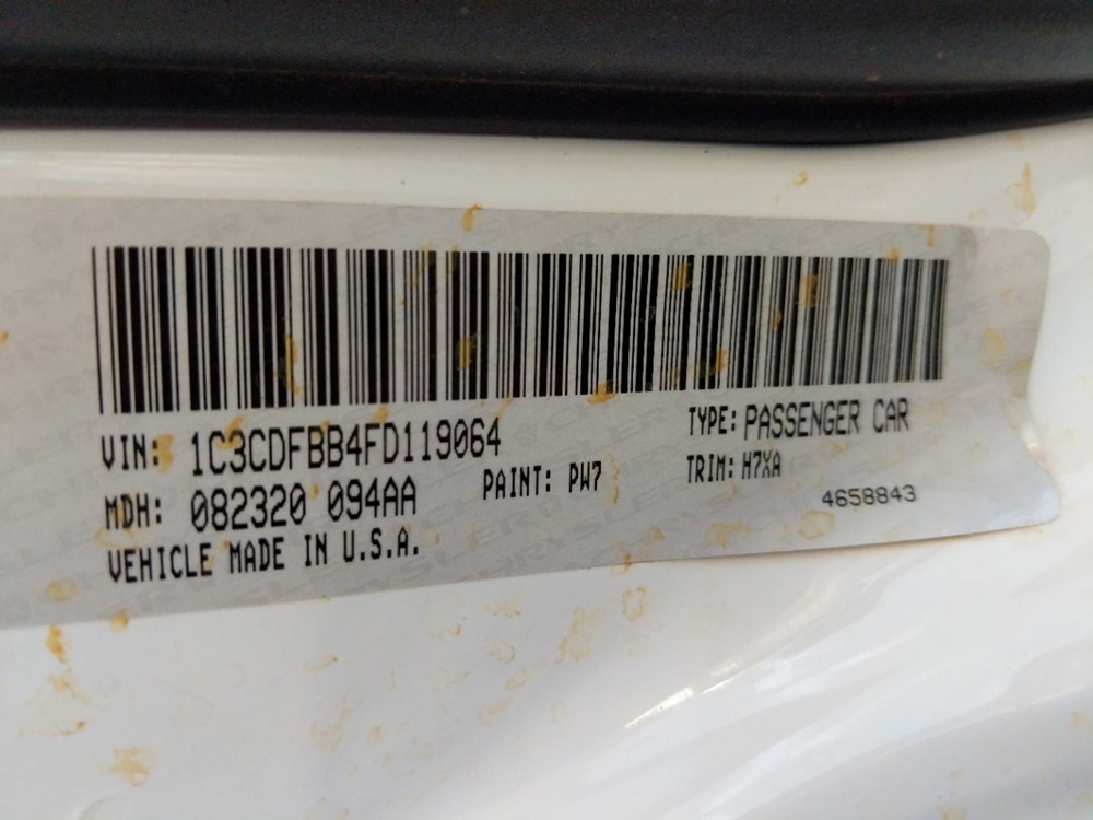 2015 Dodge Dart - VIN Plate