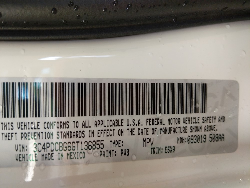 2016 Dodge Journey - VIN Plate