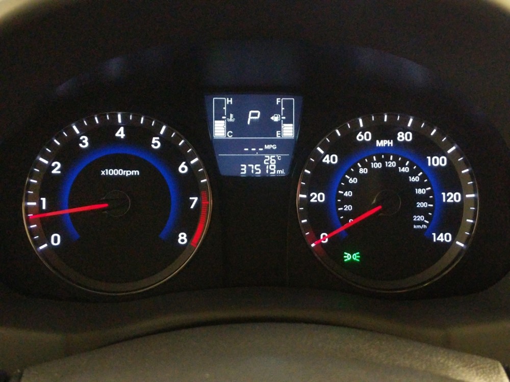 2017 Hyundai Accent - Odometer Close Up