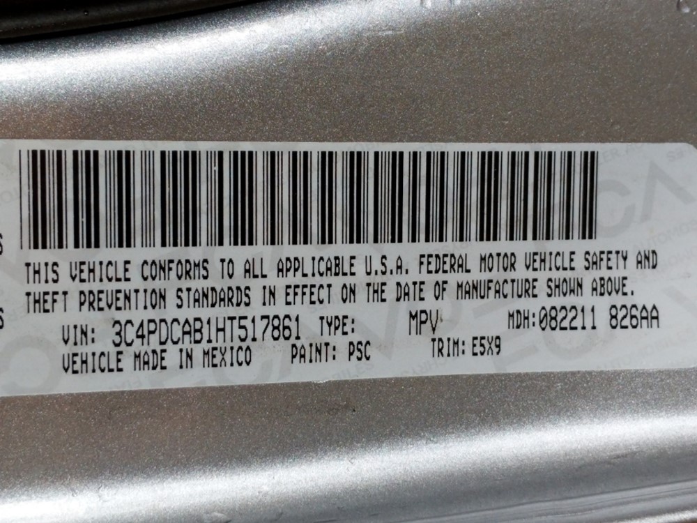 2017 Dodge Journey - VIN Plate