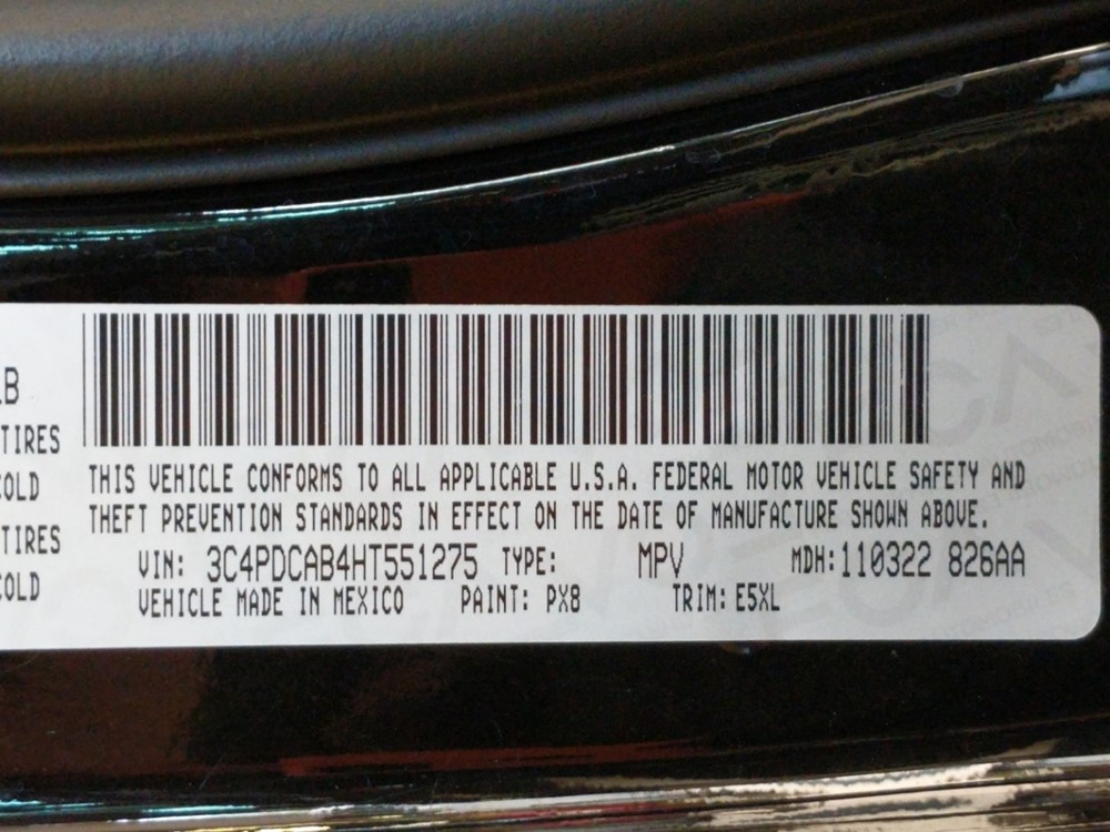 2017 Dodge Journey - VIN Plate