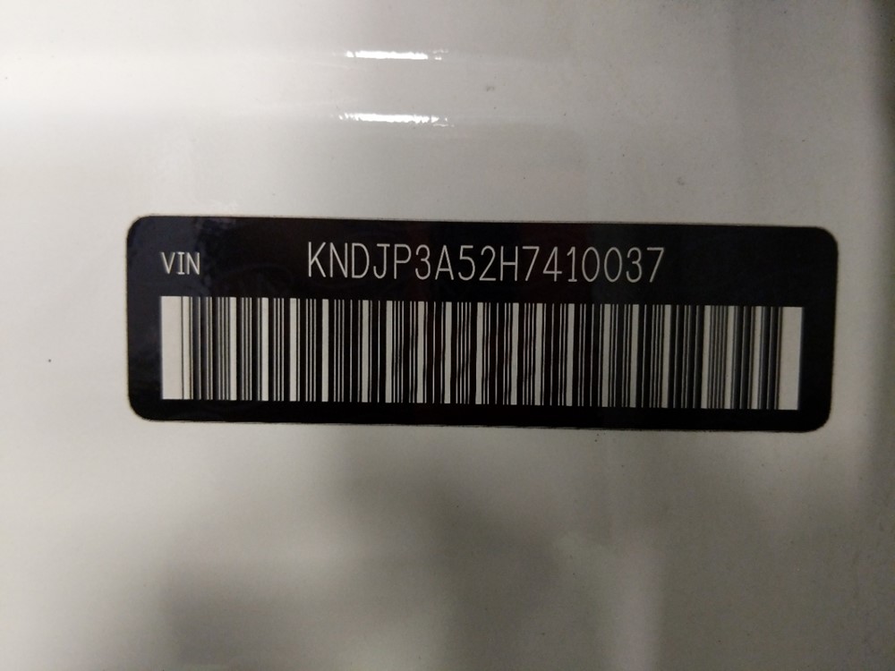 2017 Kia Soul - VIN Plate