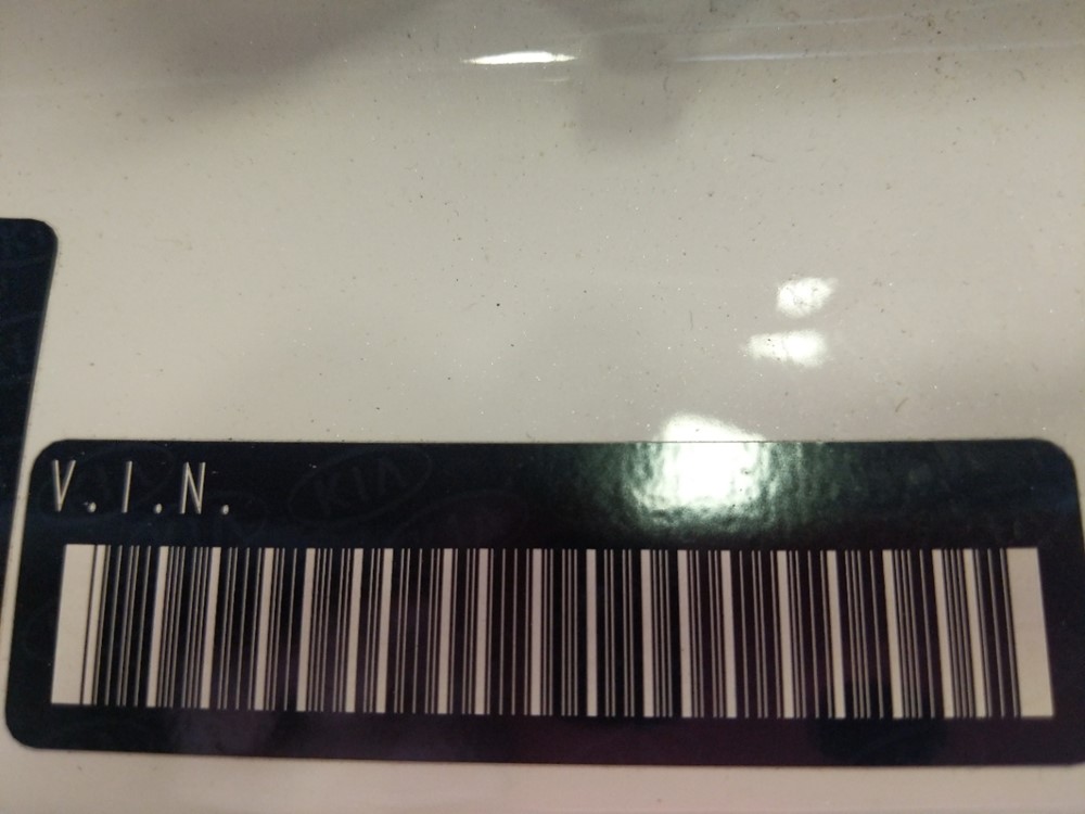 2018 Kia Forte - VIN Plate