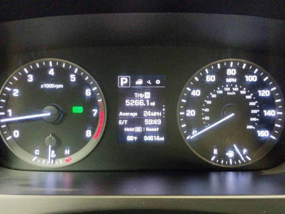 2015 Hyundai Sonata - Odometer Close Up