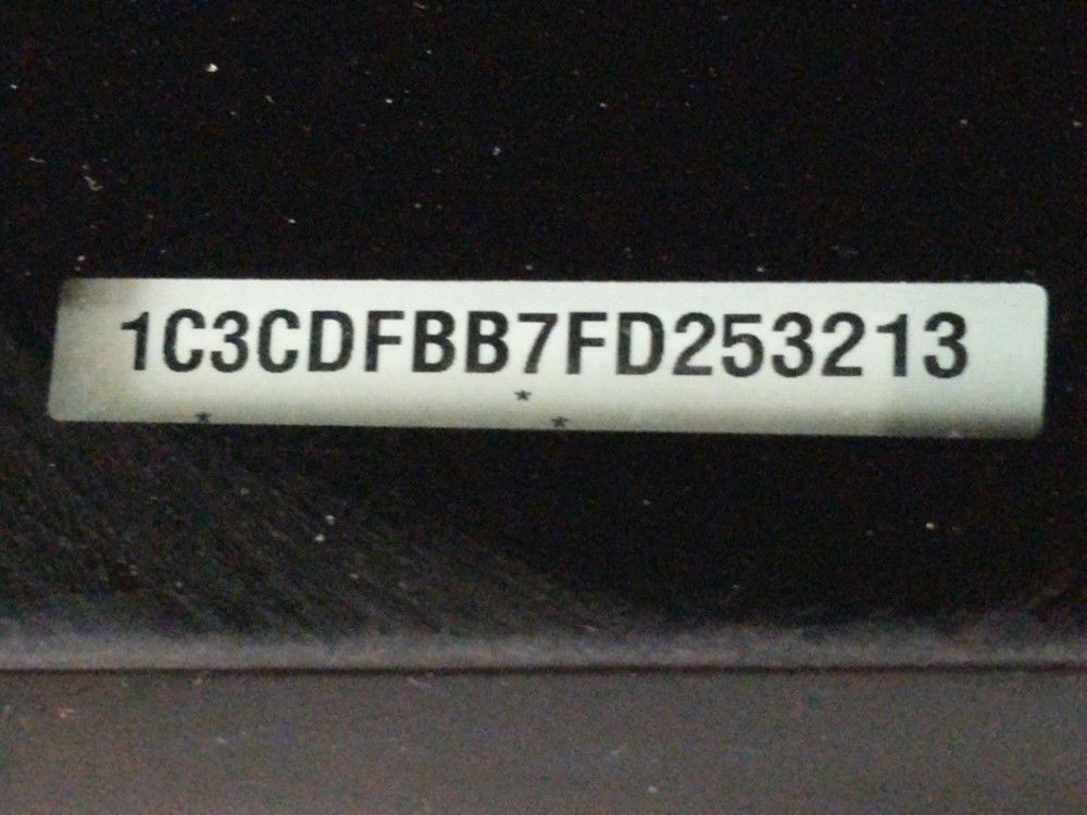 2015 Dodge Dart - VIN Plate
