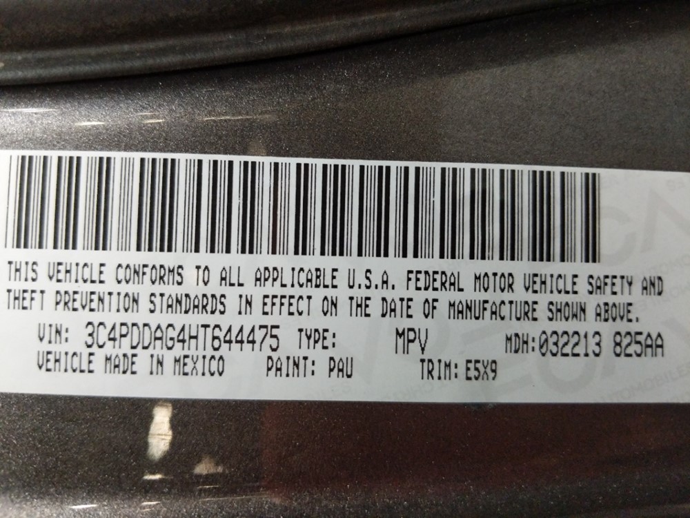 2017 Dodge Journey - VIN Plate