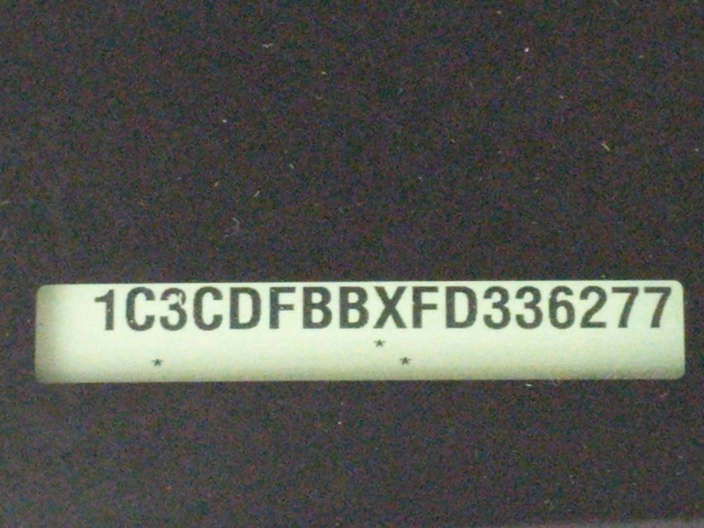 2015 Dodge Dart - VIN Plate