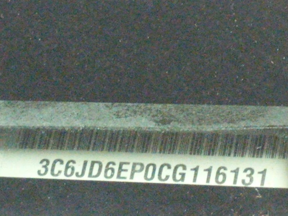 2012 Dodge Ram 1500 - VIN Plate