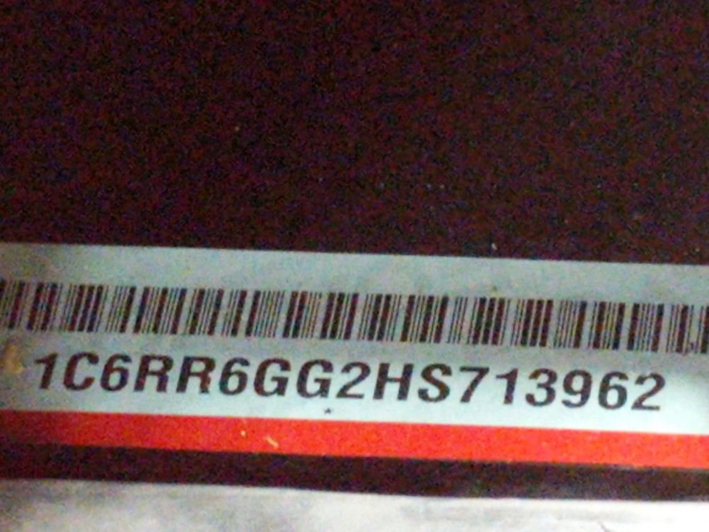 2017 Dodge Ram 1500 - VIN Plate