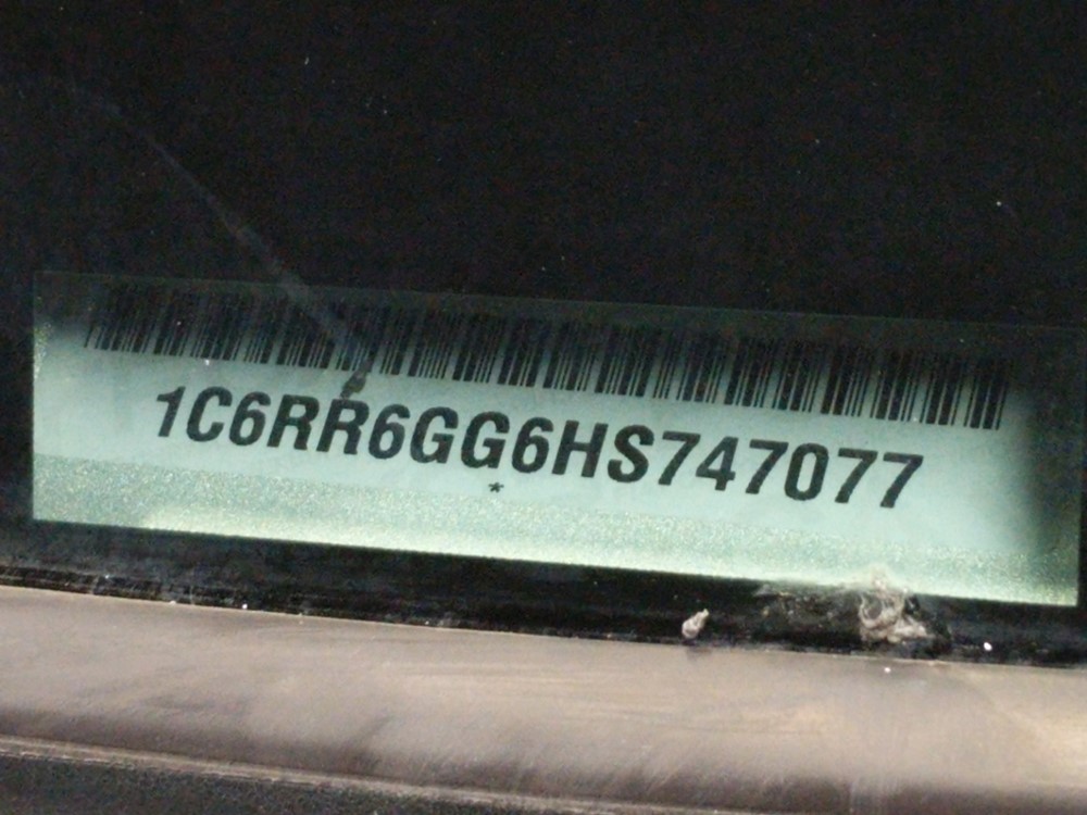 2017 Dodge Ram 1500 - VIN Plate