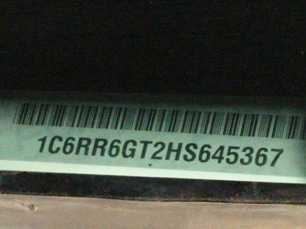 2017 Dodge Ram 1500 - VIN Plate