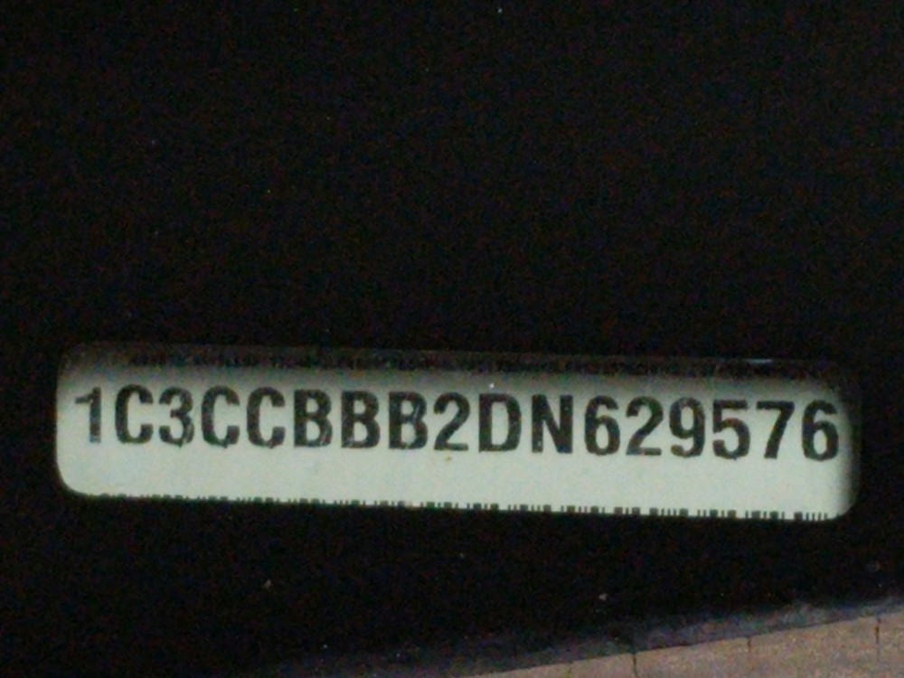 2013 Chrysler 200 - VIN Plate
