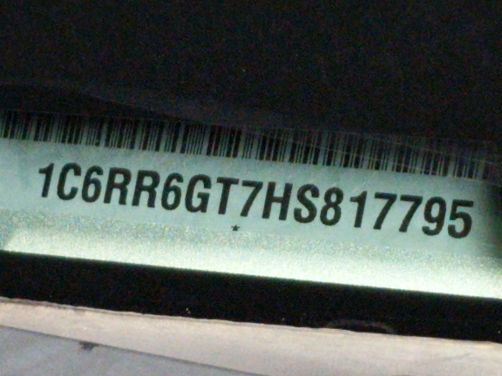 2017 Dodge Ram 1500 - VIN Plate