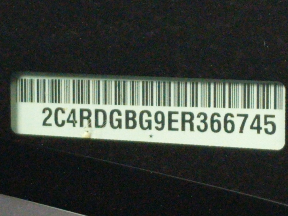 2014 Dodge Grand Caravan - VIN Plate